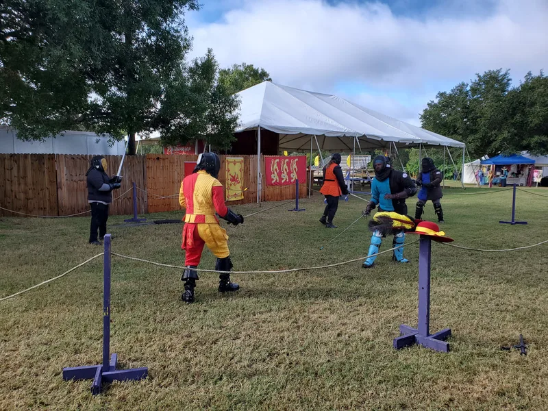 Steel Ring Academy fighters practice in the ring at the Suncoast Renaissance Festival.