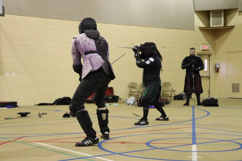 Jason and Billy in longsword guards.