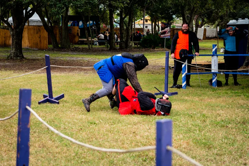 Steel Ring Academy fighters mid dagger fight at the Suncoast Renaissance Festival.
